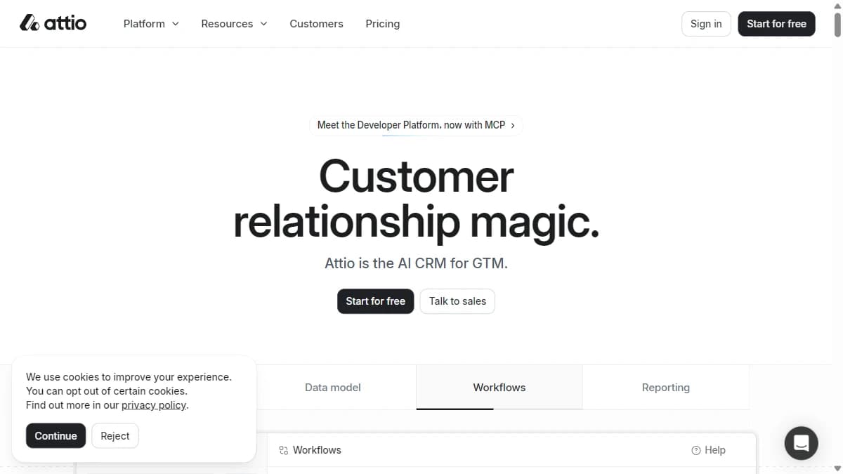 Attio - Lightweight modern CRM MCP with fast performance and approval flows