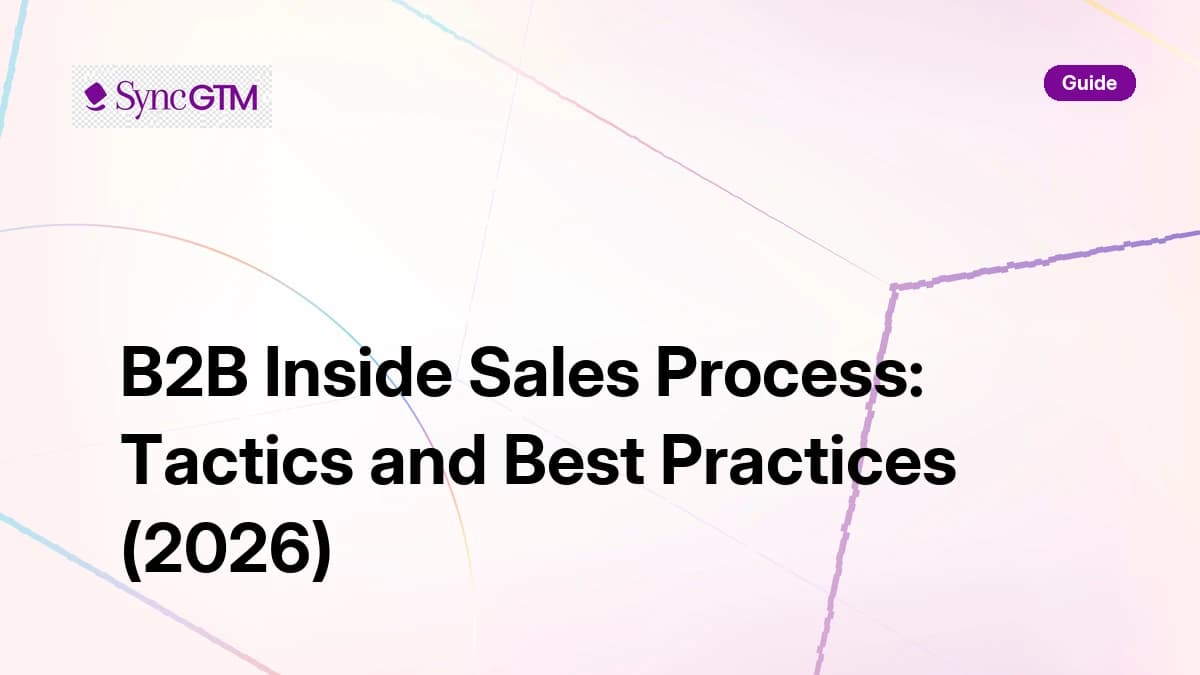 B2B inside sales process — tactics and best practices guide by SyncGTM