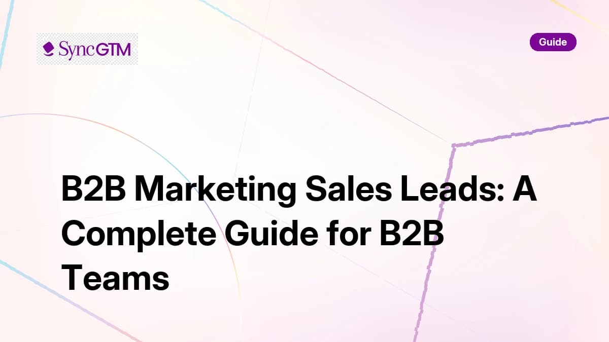 B2B marketing sales leads complete guide — SyncGTM