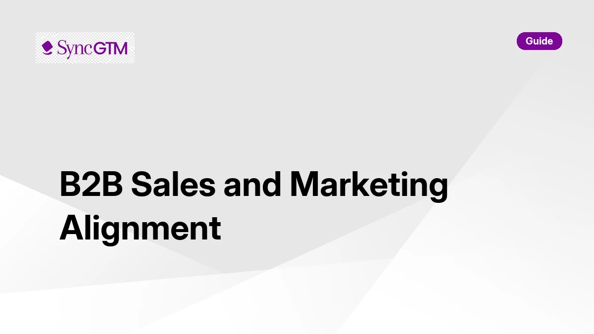 B2B Sales and Marketing Alignment: The 2026 Playbook That Actually Works