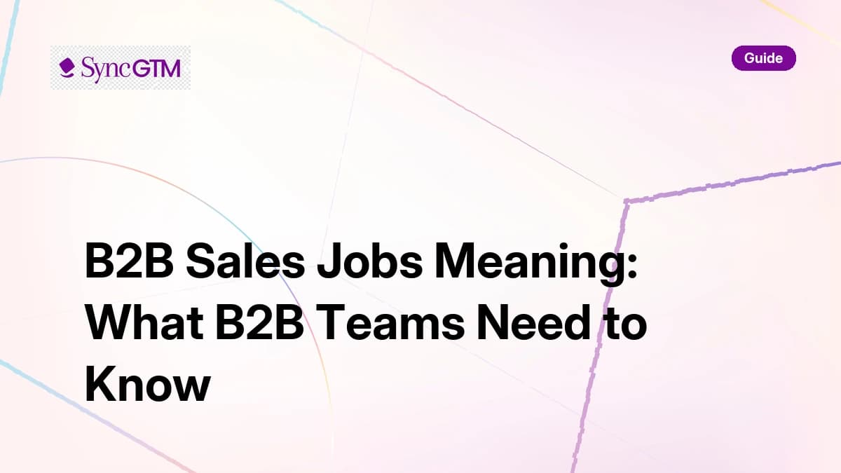 B2B sales jobs meaning — roles, skills, and career paths for GTM teams