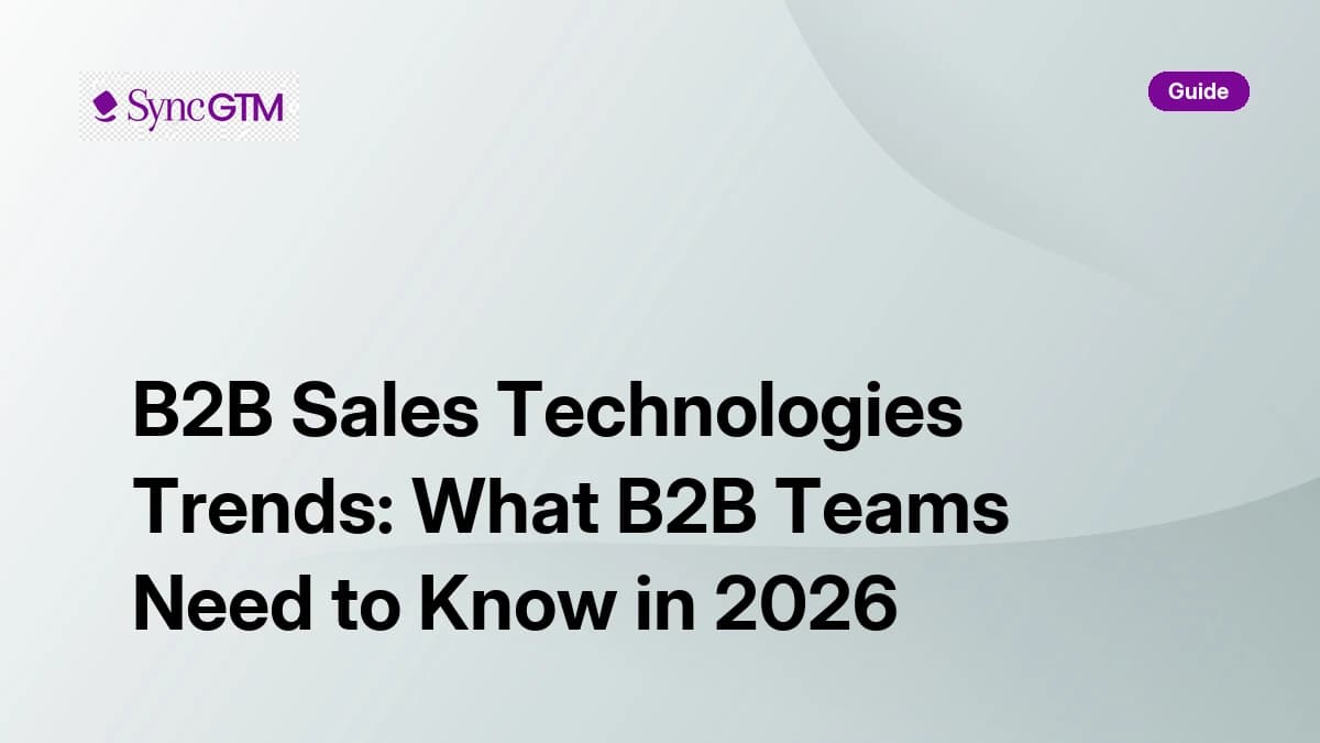B2B sales technologies trends 2026 — guide by SyncGTM
