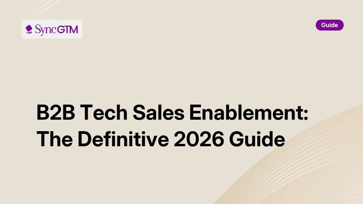 B2B tech sales enablement guide 2026 — how it works, pitfalls, and best practices by SyncGTM