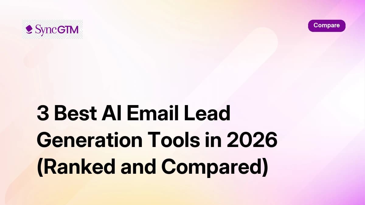 3 Best AI Email Lead Generation Tools in 2026 — ranked comparison of SyncGTM, Apollo, and Instantly