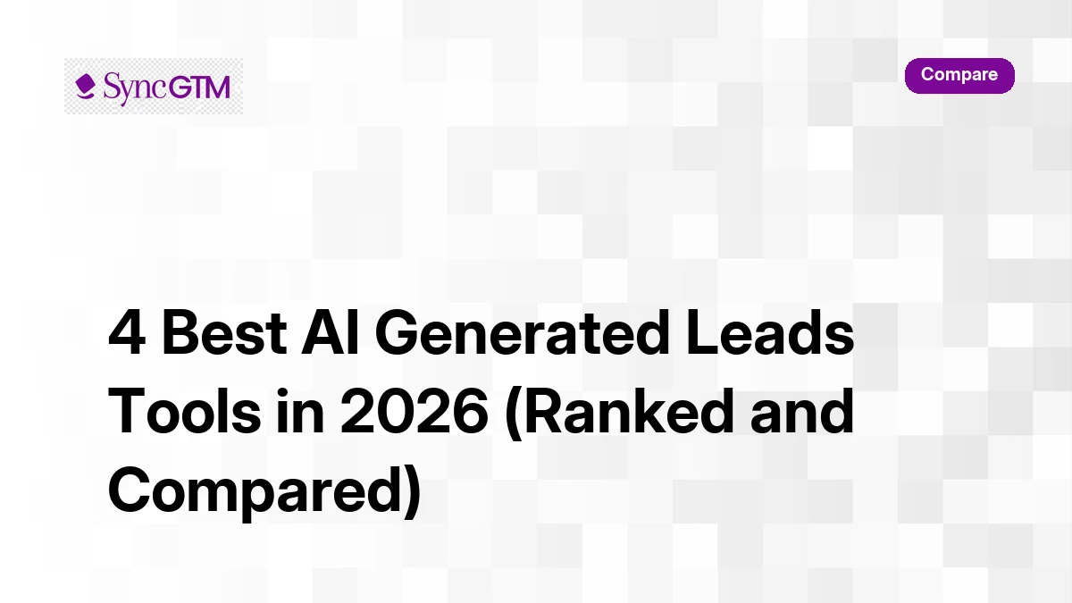 4 Best AI Generated Leads Tools in 2026 — ranked comparison of SyncGTM, Apollo, Clay, and ZoomInfo