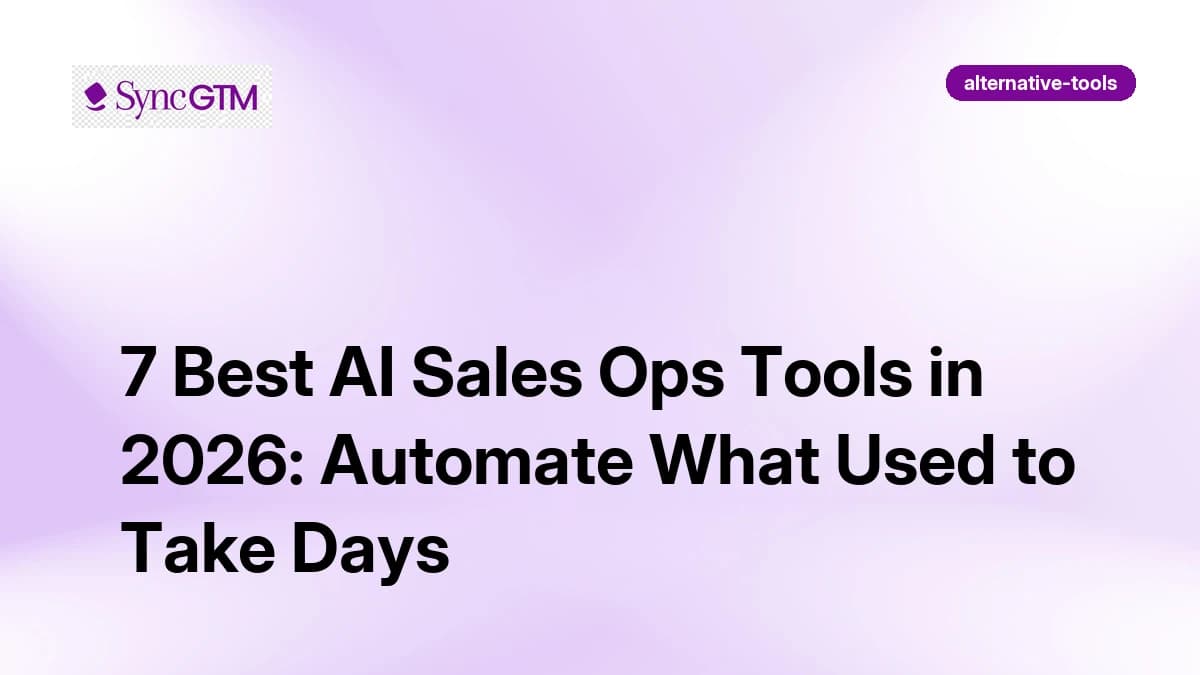 7 Best AI Sales Ops Tools in 2026: Automate What Used to Take Days