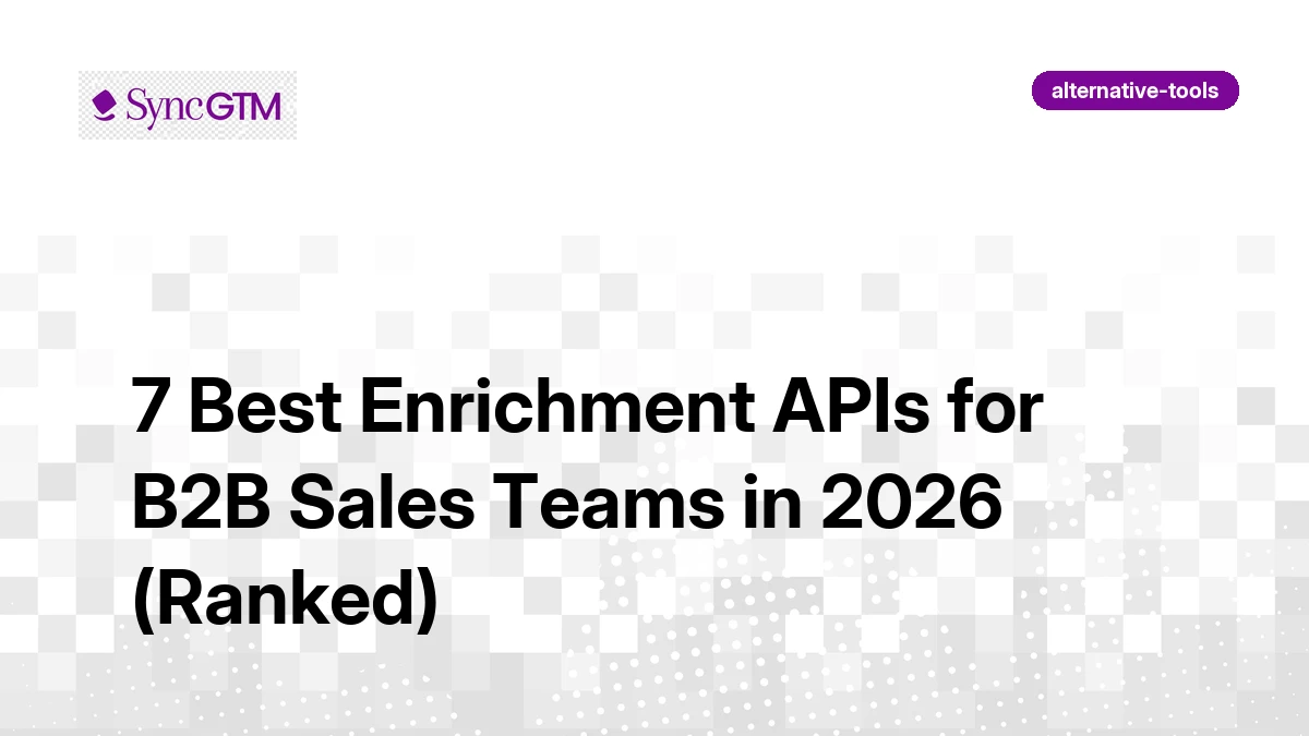 7 Best Enrichment APIs for B2B Sales Teams in 2026 (Ranked)