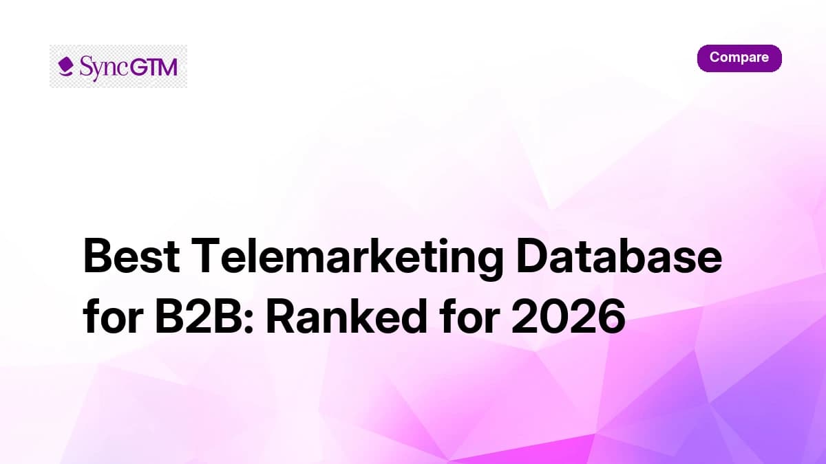 Best telemarketing database for B2B ranked for 2026 — SyncGTM comparison guide