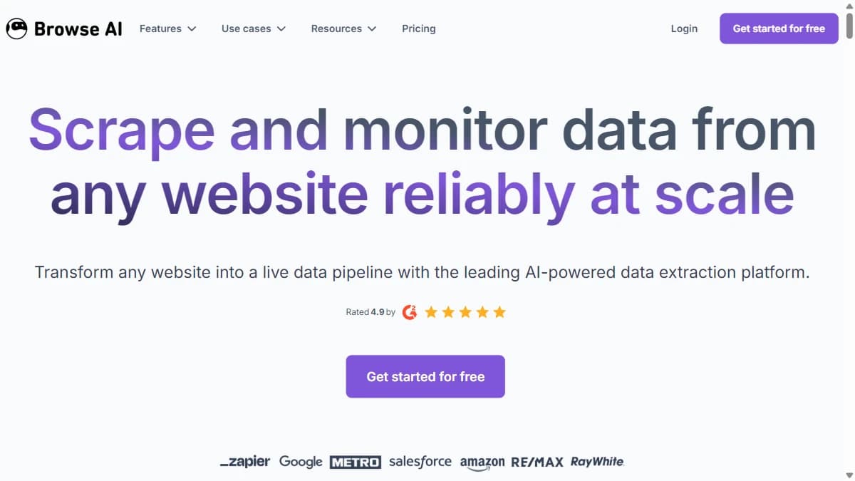 Browse AI - Website monitoring and scheduled data extraction for competitive intelligence