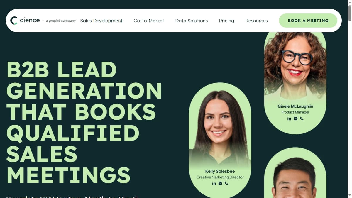 CIENCE automated lead generation agency homepage -- enterprise multichannel outsourced SDR services