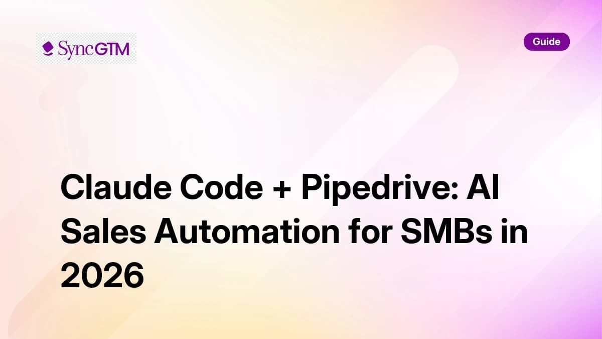 Claude Code + Pipedrive: AI Sales Automation for SMBs in 2026