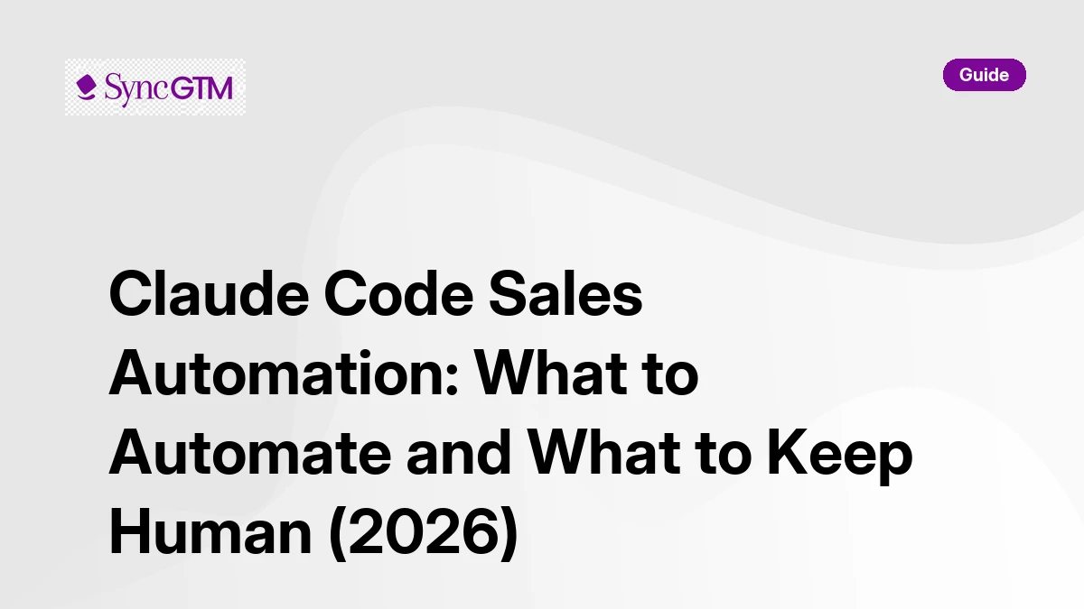 Claude Code Sales Automation: What to Automate and What to Keep Human (2026)
