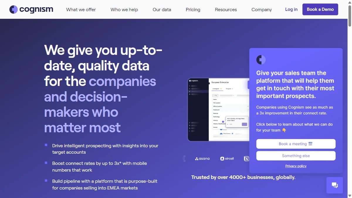 Cognism clients finder — GDPR-compliant B2B prospecting with phone-verified mobile numbers for European markets