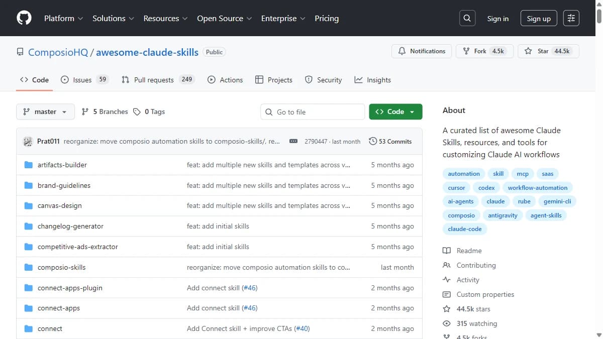 Composio Awesome Claude Skills - Discovering and evaluating GTM skills across the entire Claude Code ecosystem