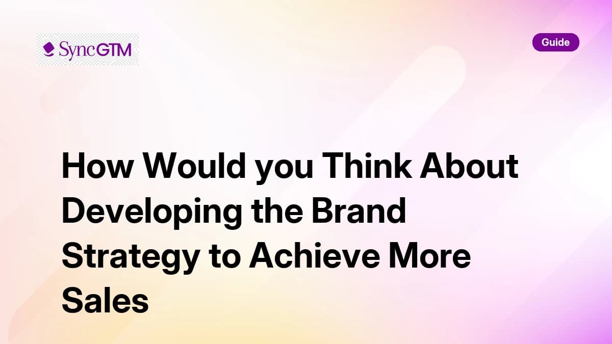 Developing a brand strategy to achieve more sales — B2B guide by SyncGTM