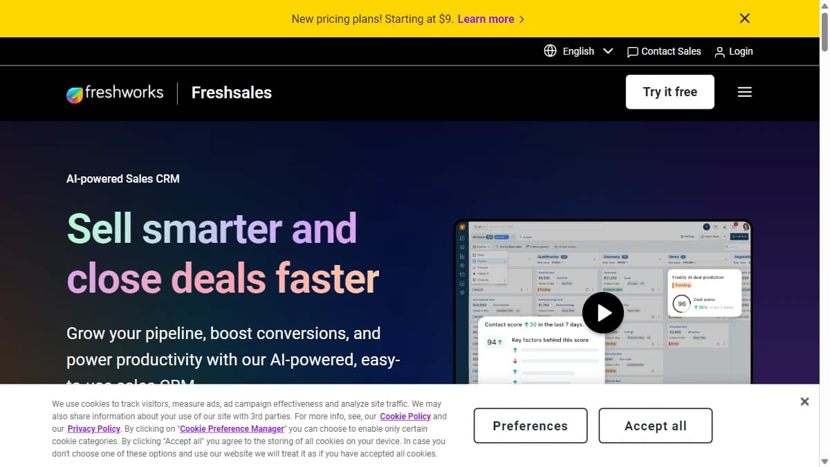 Freshsales - Budget-conscious teams that want AI scoring and workflow automation without enterprise pricing
