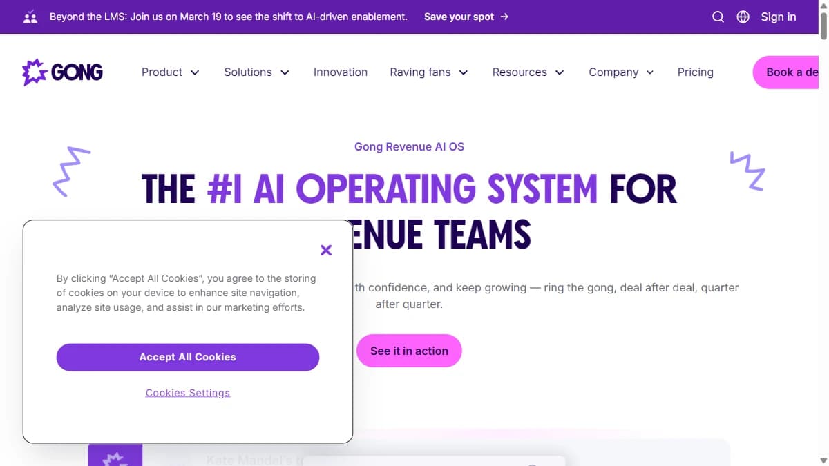 Gong - Pipeline intelligence derived from conversation and engagement analysis