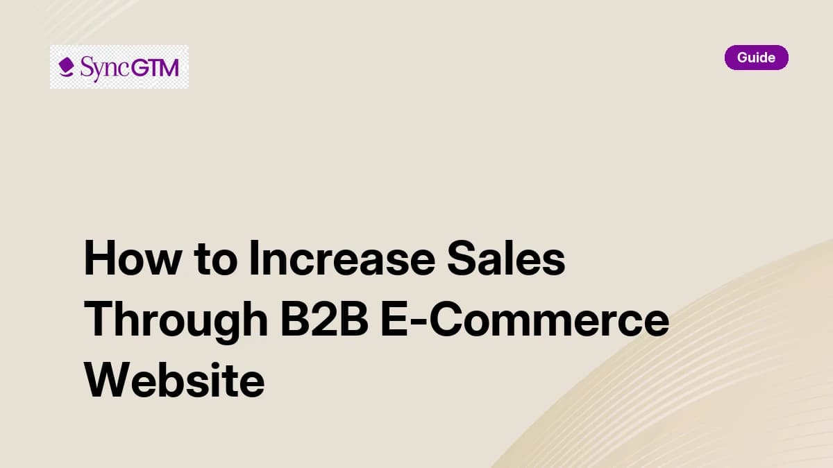 How to increase sales through a B2B e-commerce website — step-by-step guide by SyncGTM