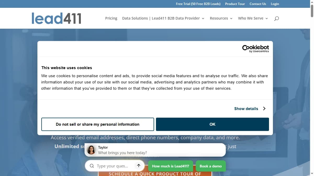 Lead411 - Unlimited North American email reveals with trigger-based intent signals at flat pricing