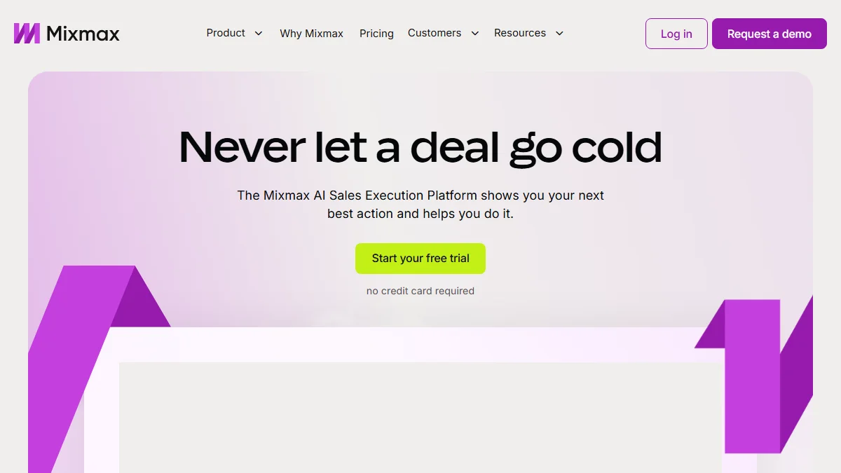Mixmax homepage showing Gmail-native sales engagement platform with email tracking, sequences, and one-click scheduling in 2026