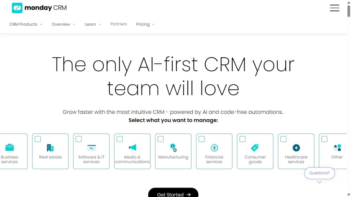 Monday Sales CRM - Visual pipeline management for small teams on a budget