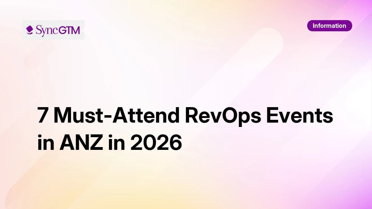 7 must-attend RevOps events in ANZ in 2026 — revenue operations conferences and summits in Australia and New Zealand