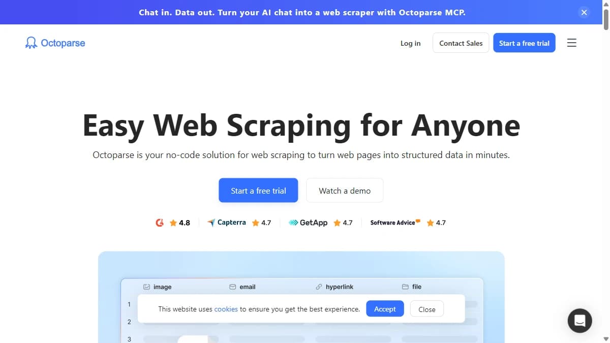 Octoparse - Non-technical users who need no-code web scraping