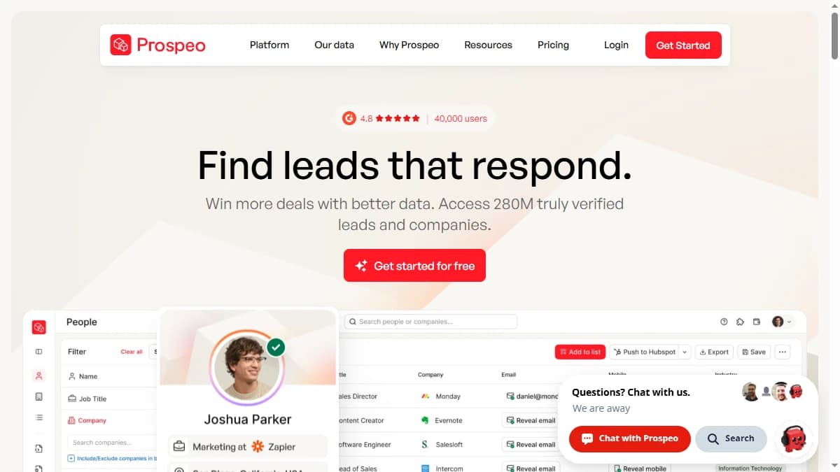 Prospeo email enrichment platform — BetterEnrich alternative with 98% accuracy