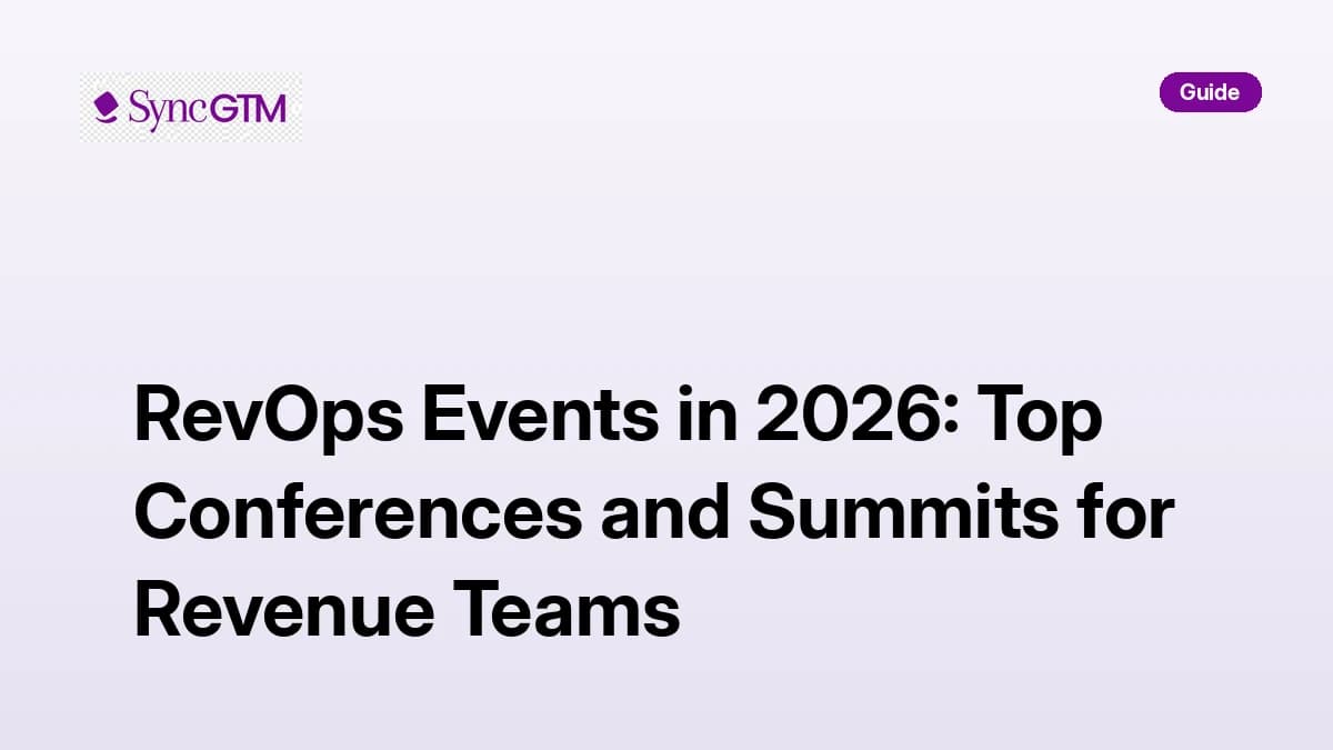 RevOps events and conferences in 2026 for revenue operations leaders