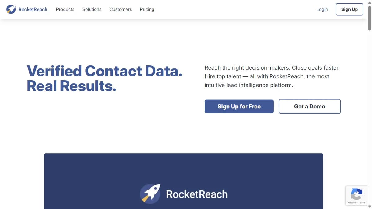 RocketReach email and phone lookup platform -- 700M+ profiles with 99% email deliverability and bulk lookup API