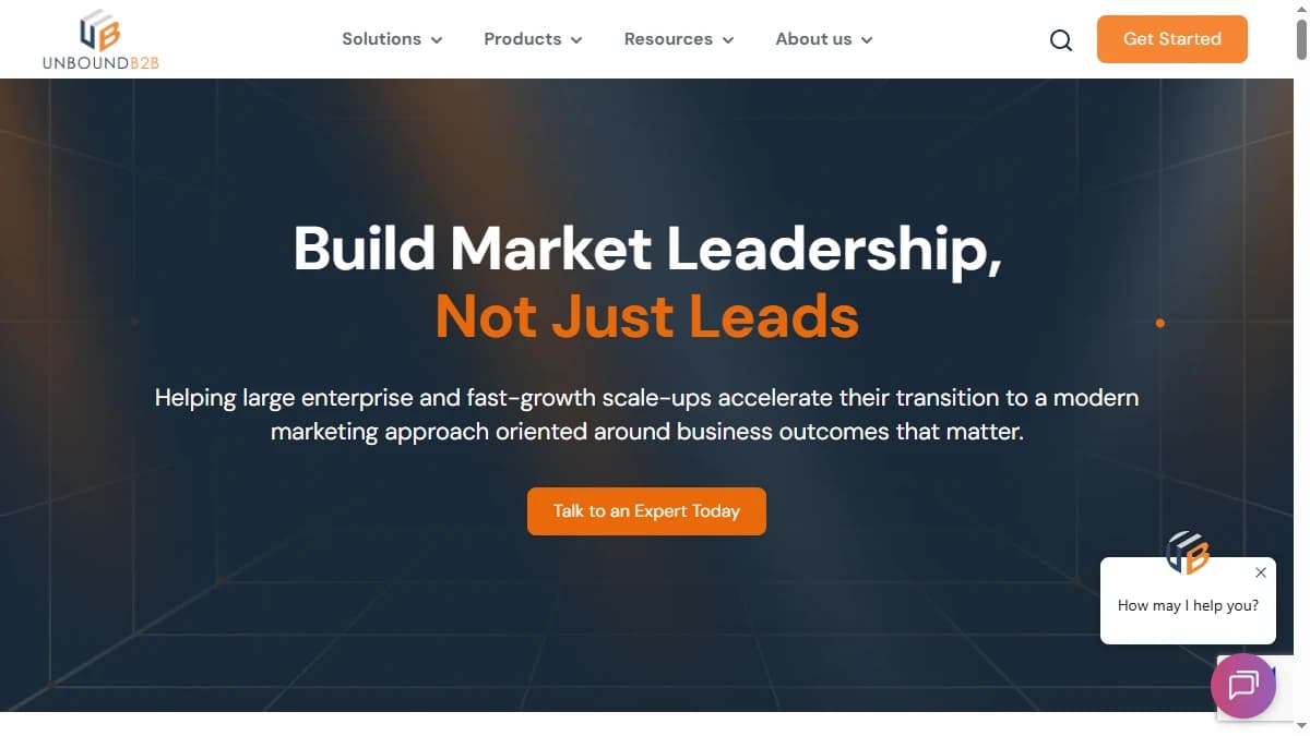 UnboundB2B automated lead generation agency homepage -- intent-led B2B SaaS demand generation