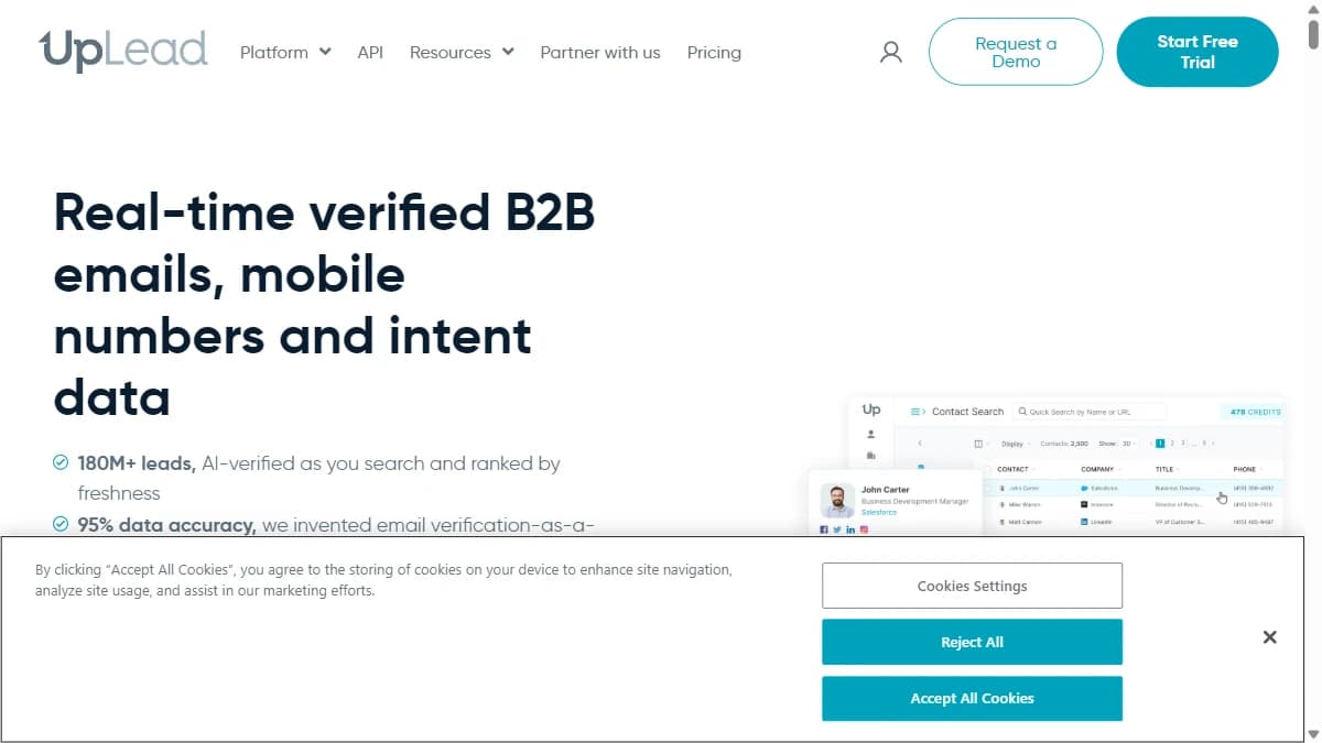 UpLead - High-accuracy lead generation with verified email data