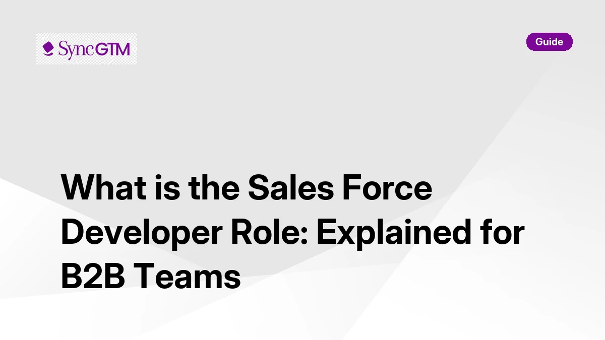 What is the Salesforce developer role — guide for B2B teams