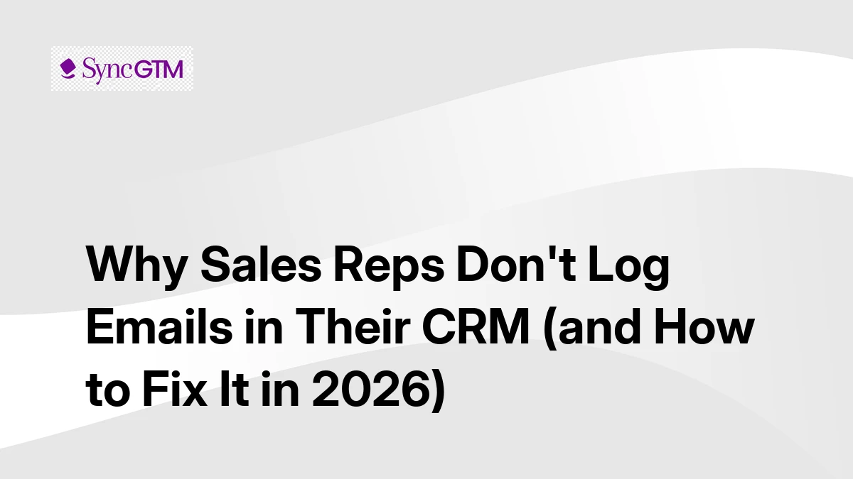 Why Sales Reps Don't Log Emails in Their CRM (and How to Fix It in 2026)