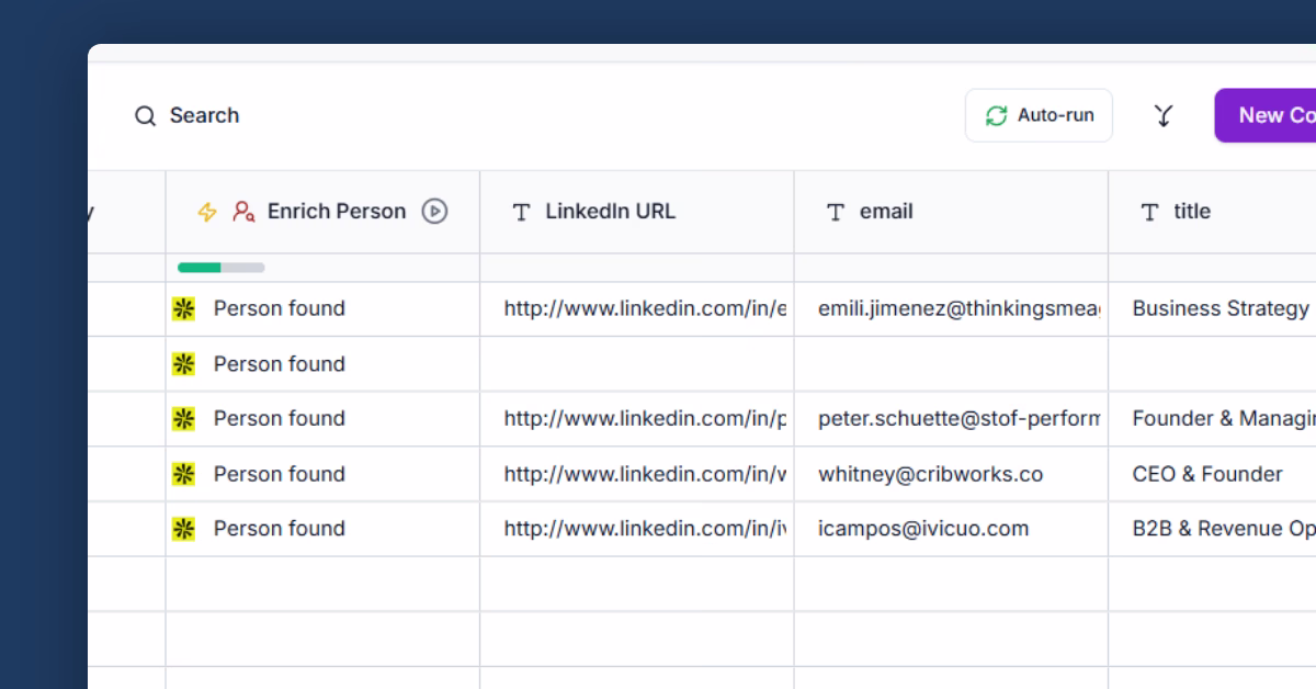 Enrich person profiles with verified contact data template preview