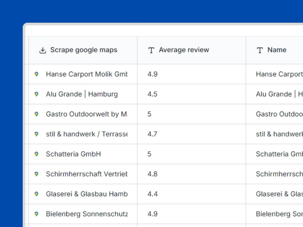Find + Enrich local business leads with Google Maps Scraper template preview