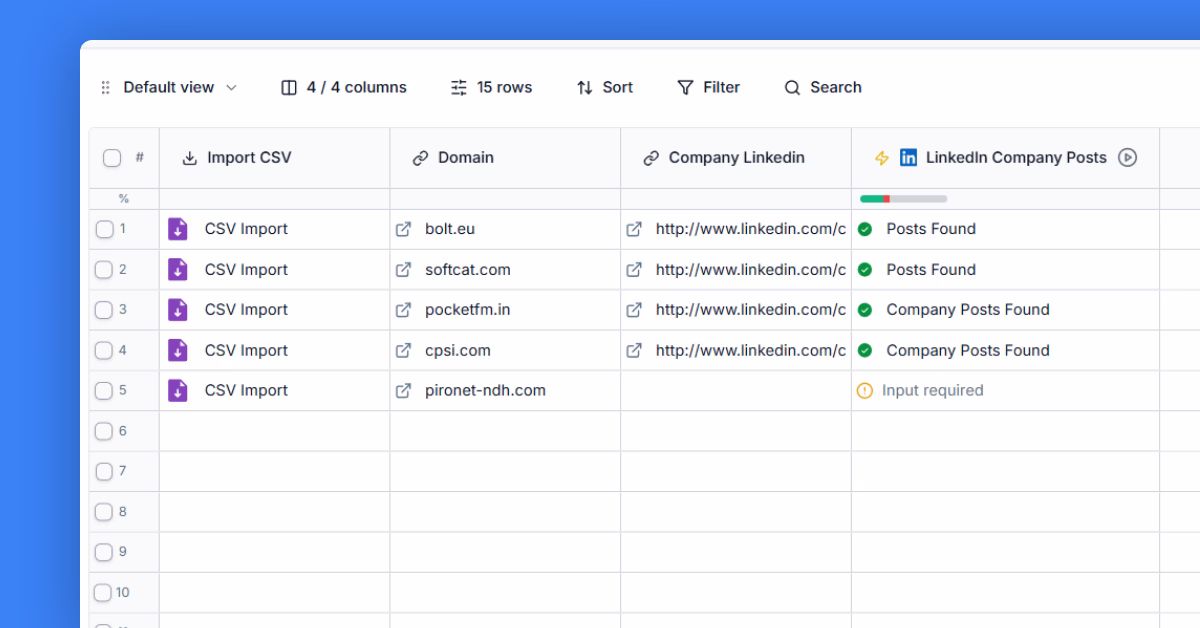 Scrape LinkedIn posts by keyword or hashtag template preview