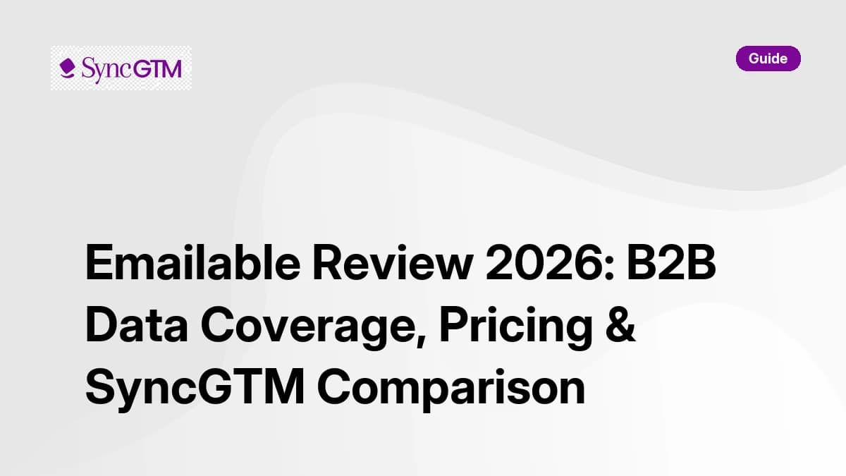 Emailable Review 2026: B2B Data Coverage, Pricing & SyncGTM Comparison