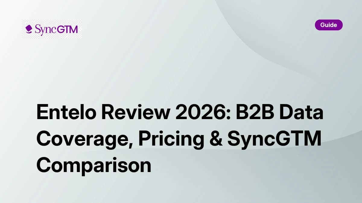 Entelo Review 2026: B2B Data Coverage, Pricing & SyncGTM Comparison