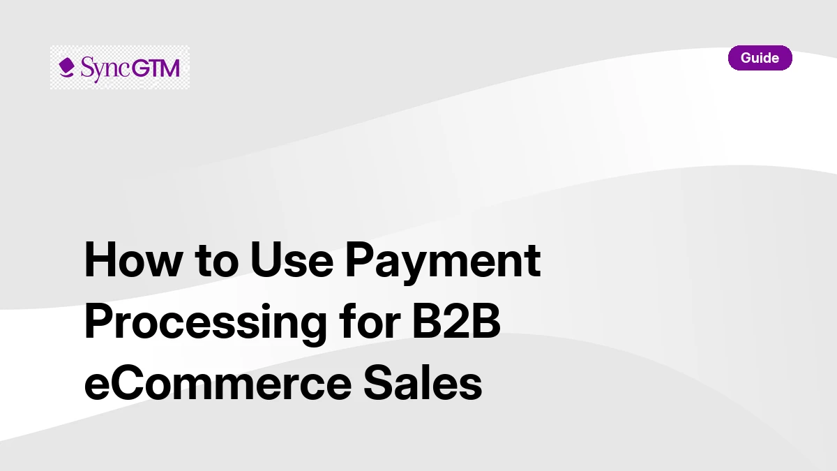 How to use payment processing for B2B ecommerce sales — step-by-step walkthrough by SyncGTM