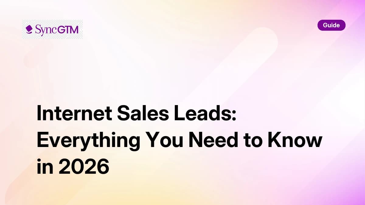 Internet sales leads — 2026 guide covering channels, capture, enrichment, routing, conversion benchmarks, and SyncGTM native execution