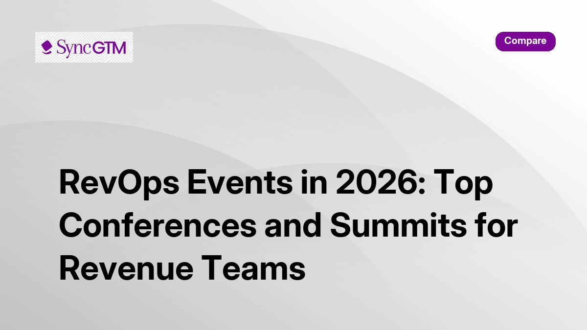 RevOps events in 2026 — top conferences and summits for revenue operations teams