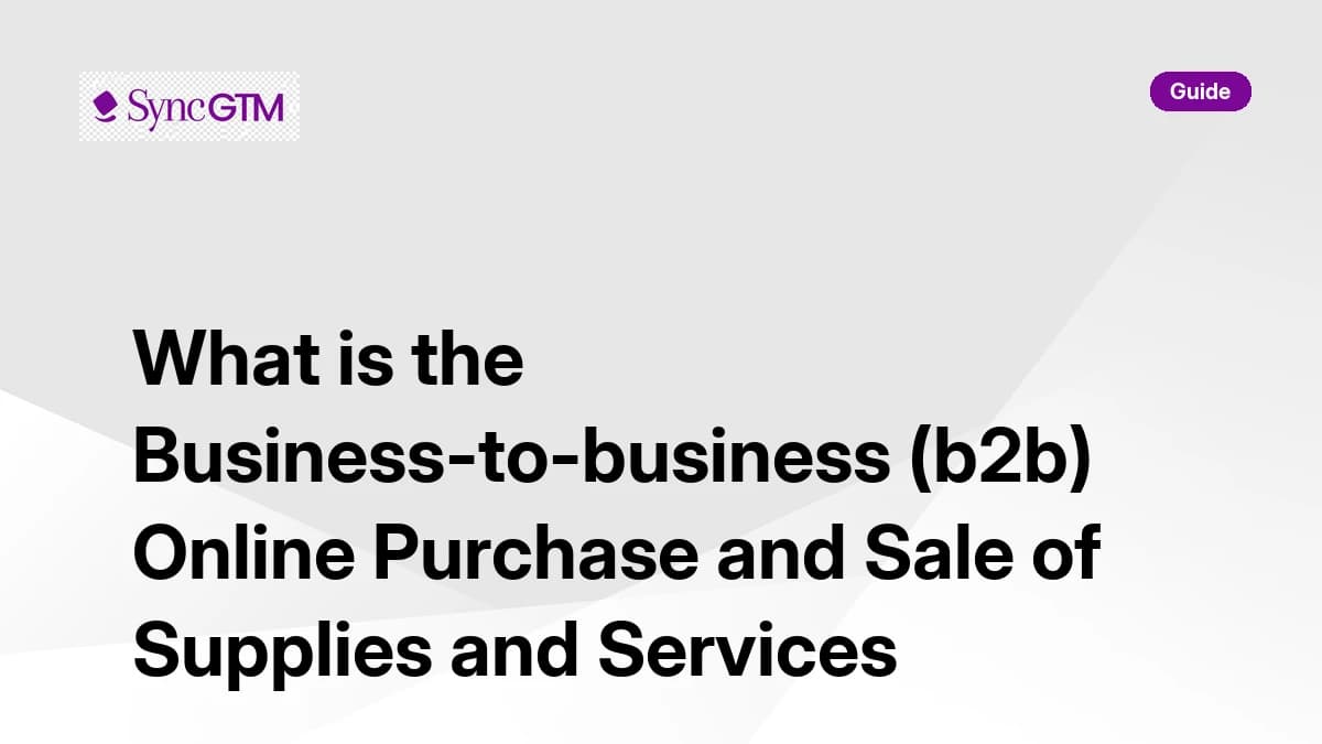 B2B online purchase and sale of supplies and services — guide for B2B teams