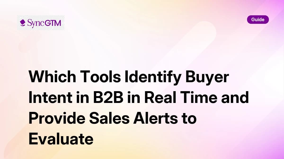 Which tools identify buyer intent in B2B in real time and provide sales alerts — SyncGTM guide